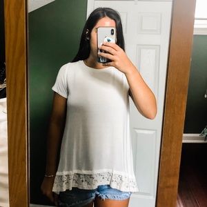 White detailed tee shirt✨